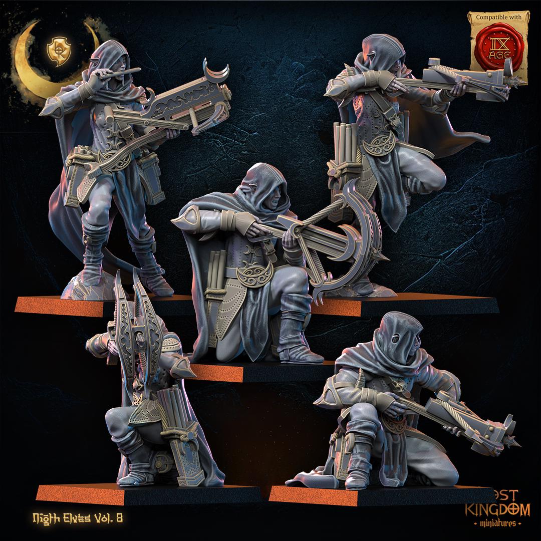 3d Printed Night Elf Arbalest Regiment by Lost Kingdom Miniatures