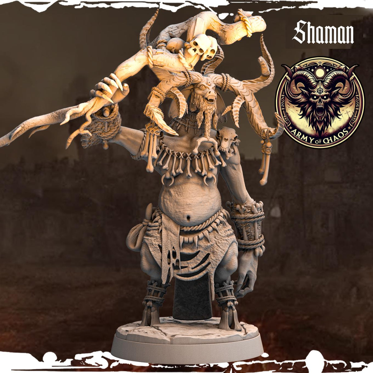3D Printed Chaos Beast Shaman by Monolith Arts