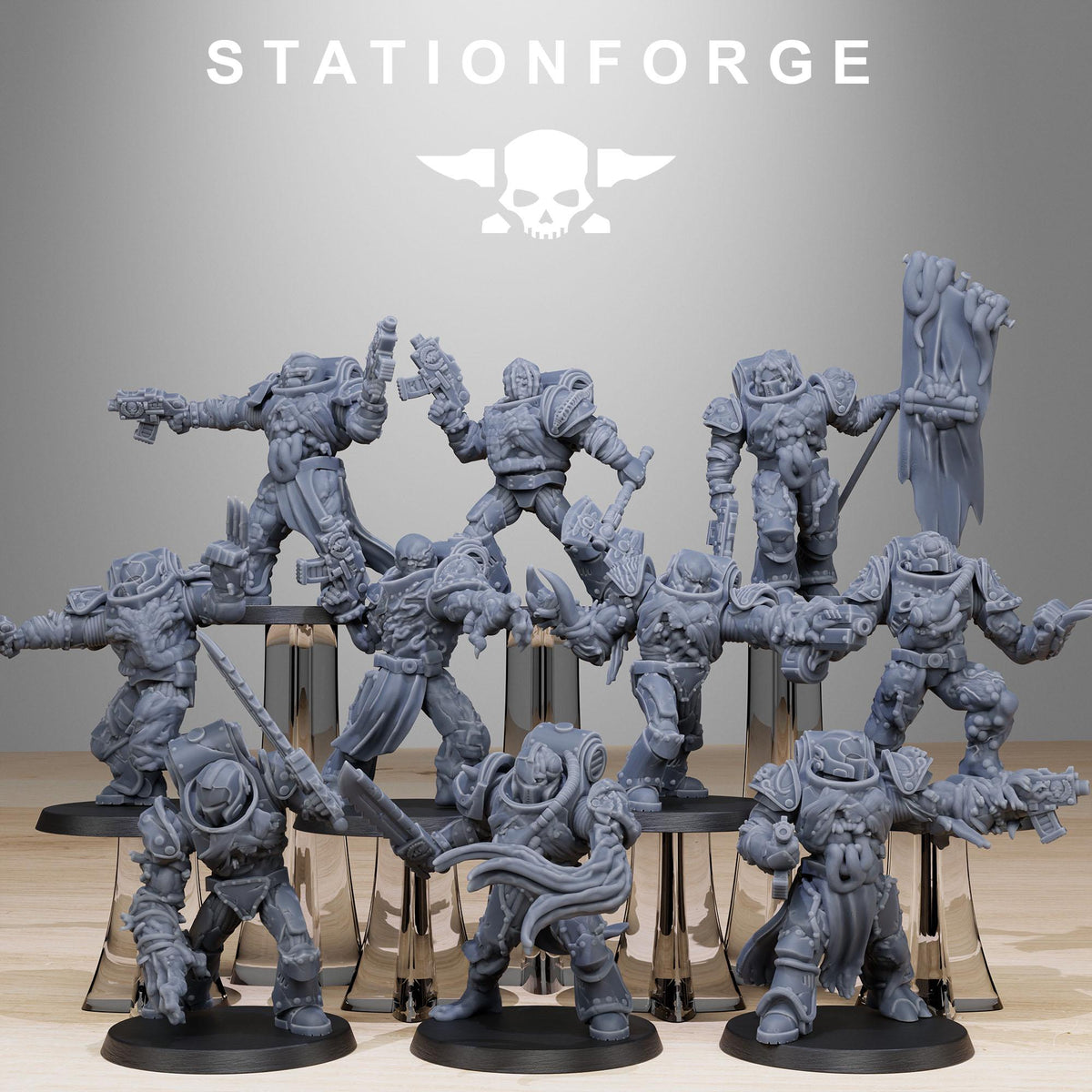 3D Printed Corrupted Socratis Infantry by StationForge Miniatures