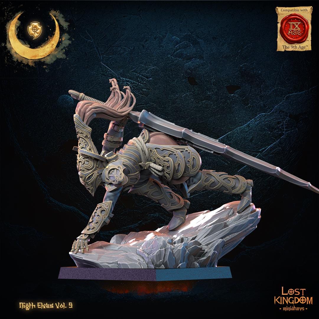 3D Printed Night Elf Ninja Hero by Lost Kingdom Miniatures