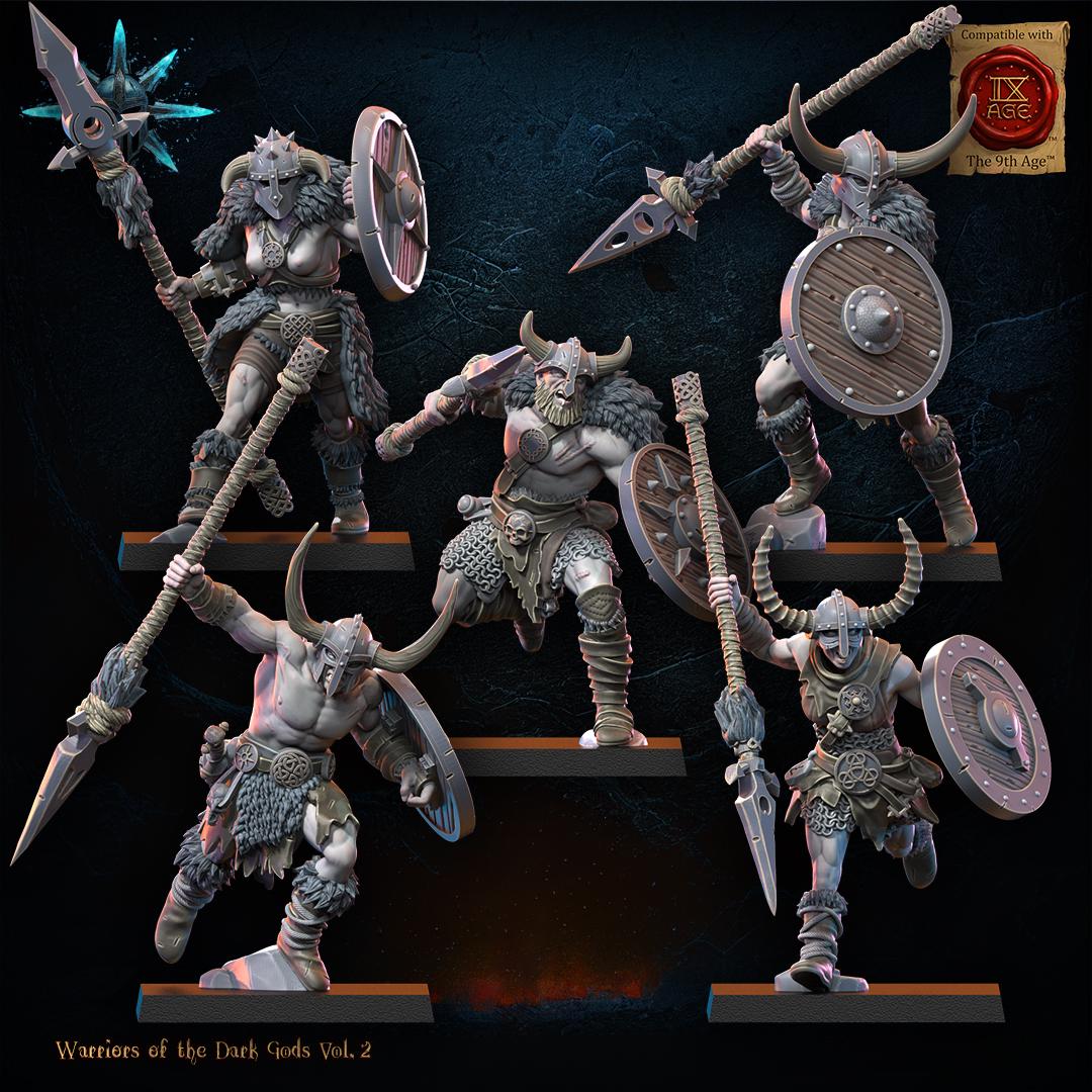 3D Printed Chaos Barbarian Regiment x10 by Lost Kingdom Miniatures