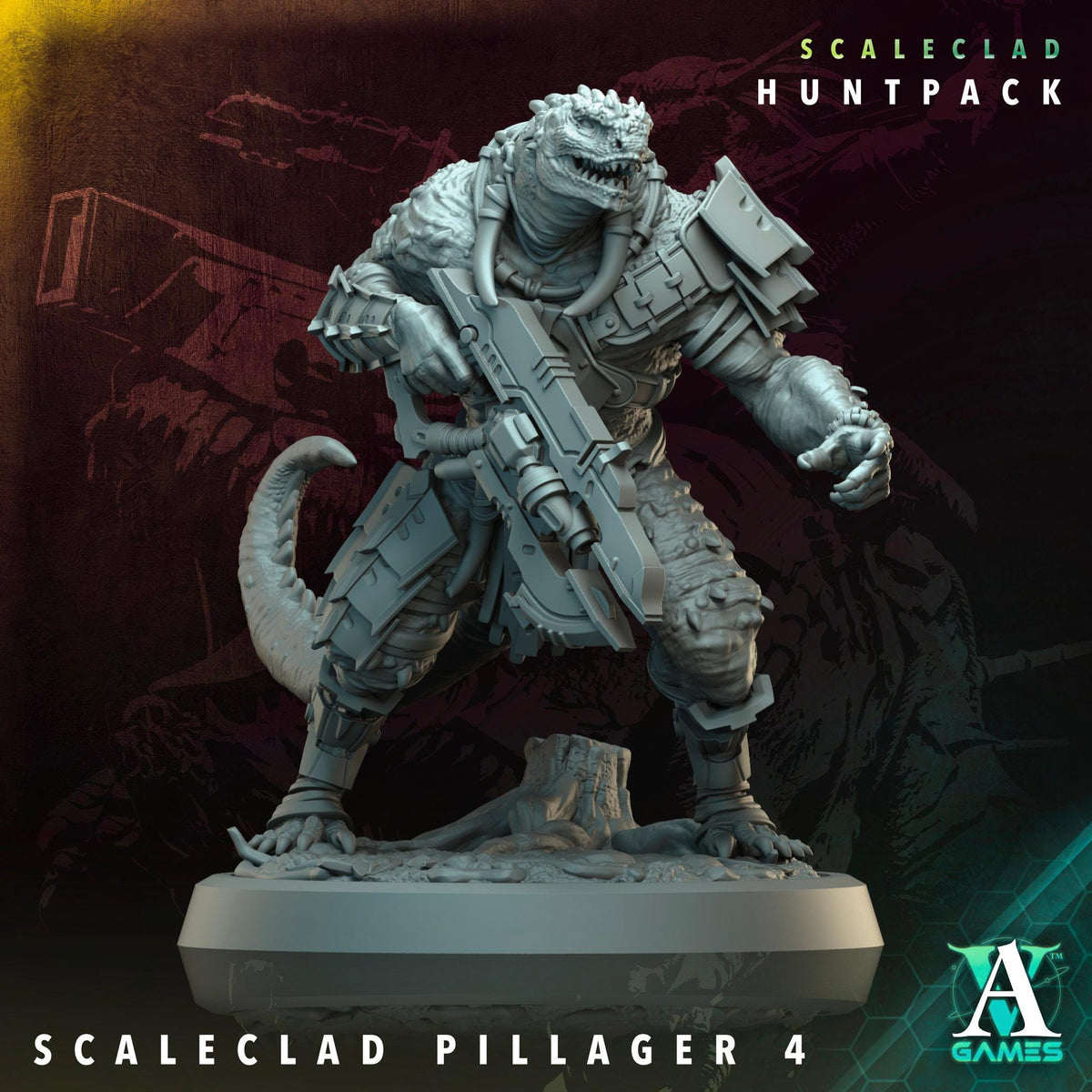 3D Printed Scaleclad Pillagers by Archvillain Games