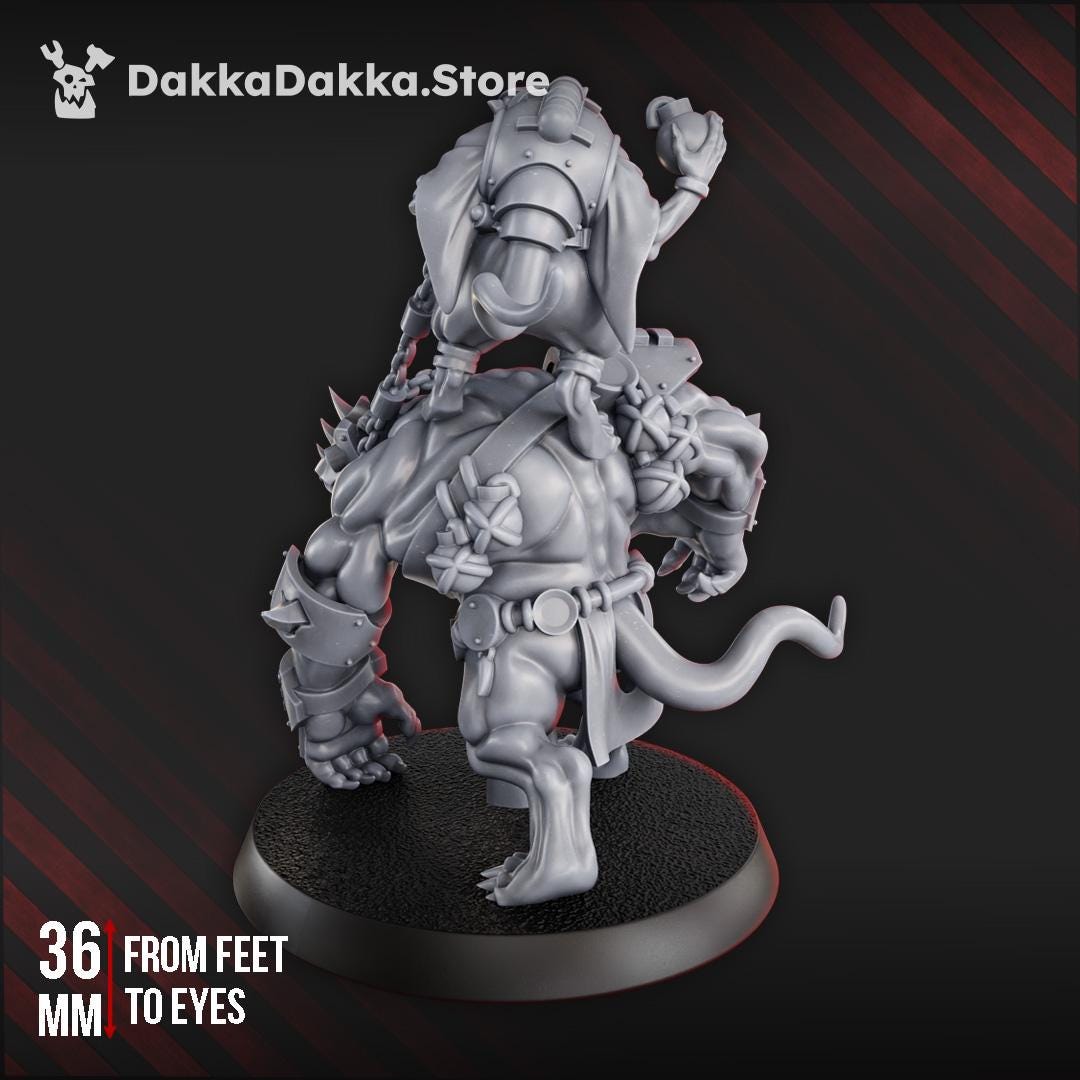3D Printed Gargant Digger Rat by DakkaDakka Miniatures