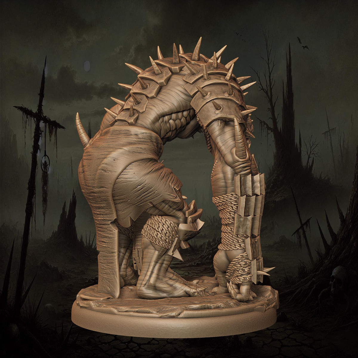 3D Printed Bonecrusher Troll by Monolith Arts