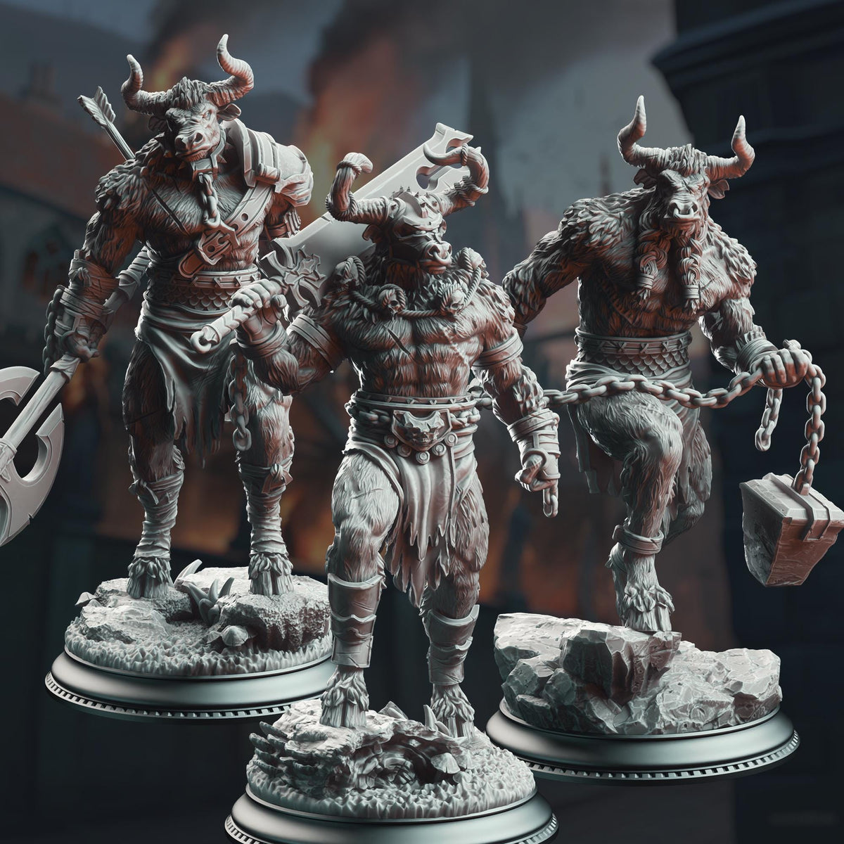 3D Printed Minotaur Warriors by DM Stash