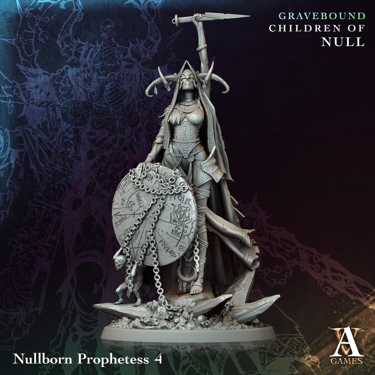 3D Printed Nullborn Prophetess by Archvillain Games