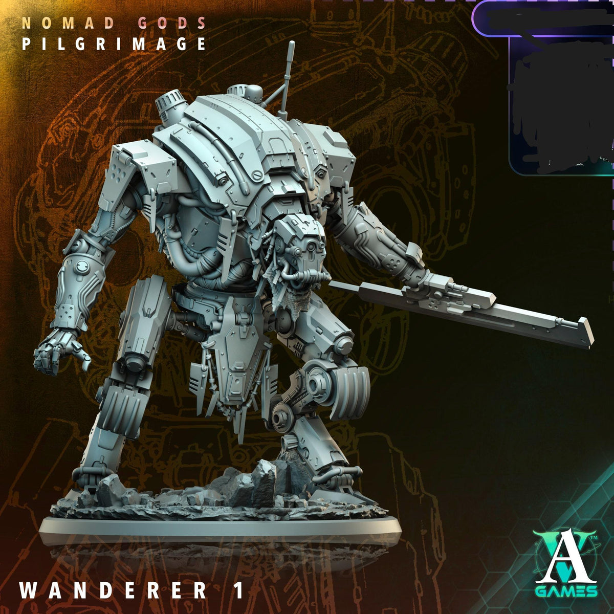 3D Printed Archimandrite Wanderer, Giant Robot Walker by Archvillain Games