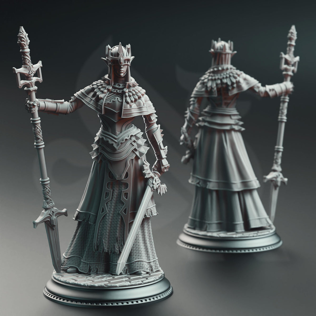 3D Printed Half-Elf War Maiden Cleric by DM Stash