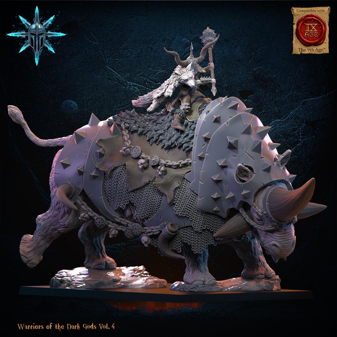 3D Printed Wasteland Wooly Trihorn by Lost Kingdom Miniatures