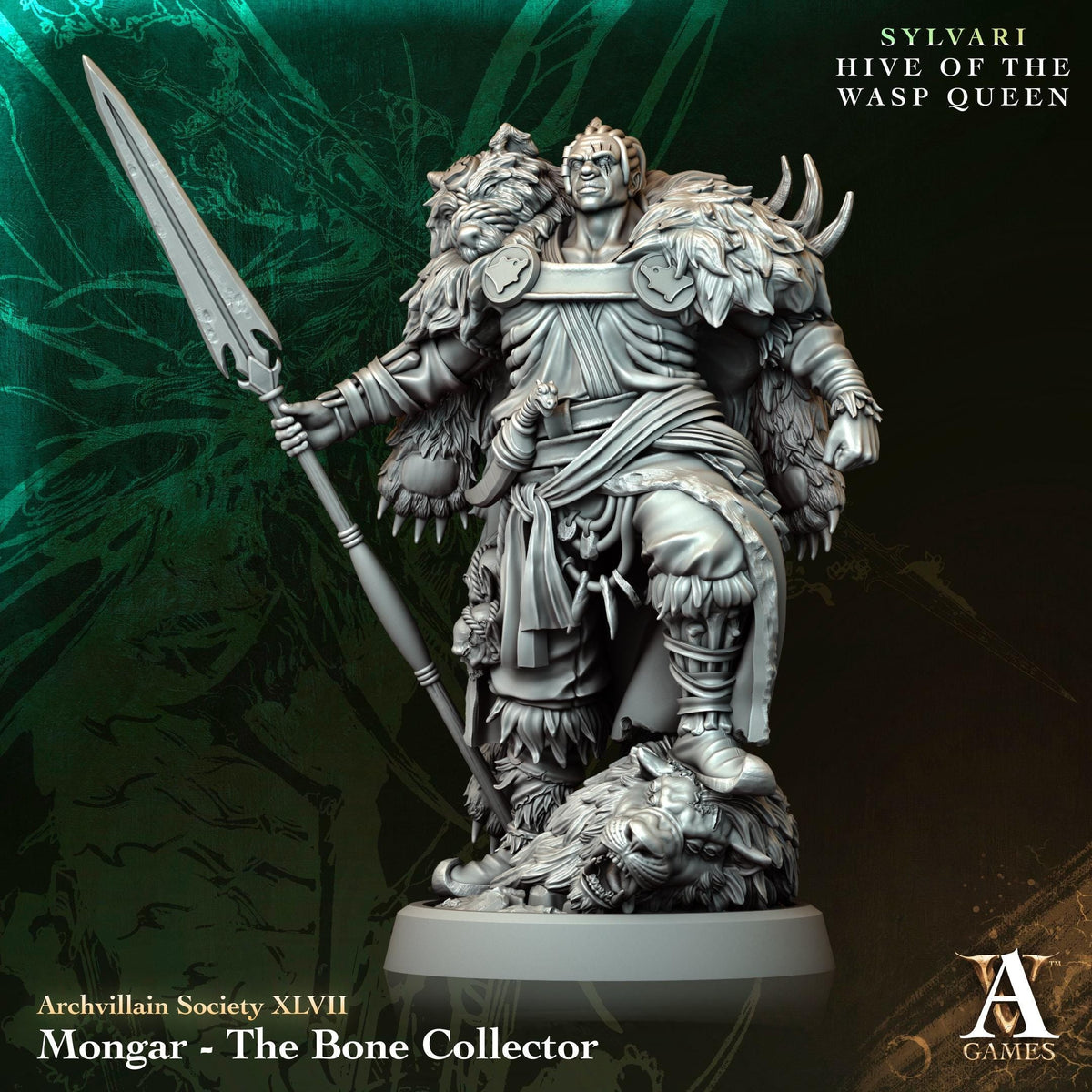 3D Printed Mongar the Bone Collector by Archvillain Games