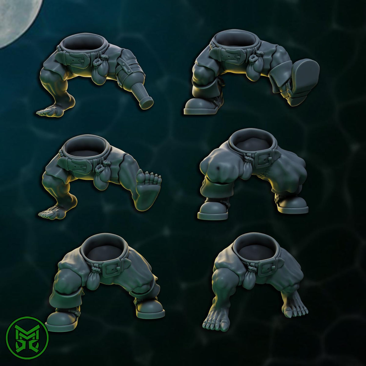 3d Printed Sneaky Pirate Orc Pistoleers x6 by Mekka Miniatures