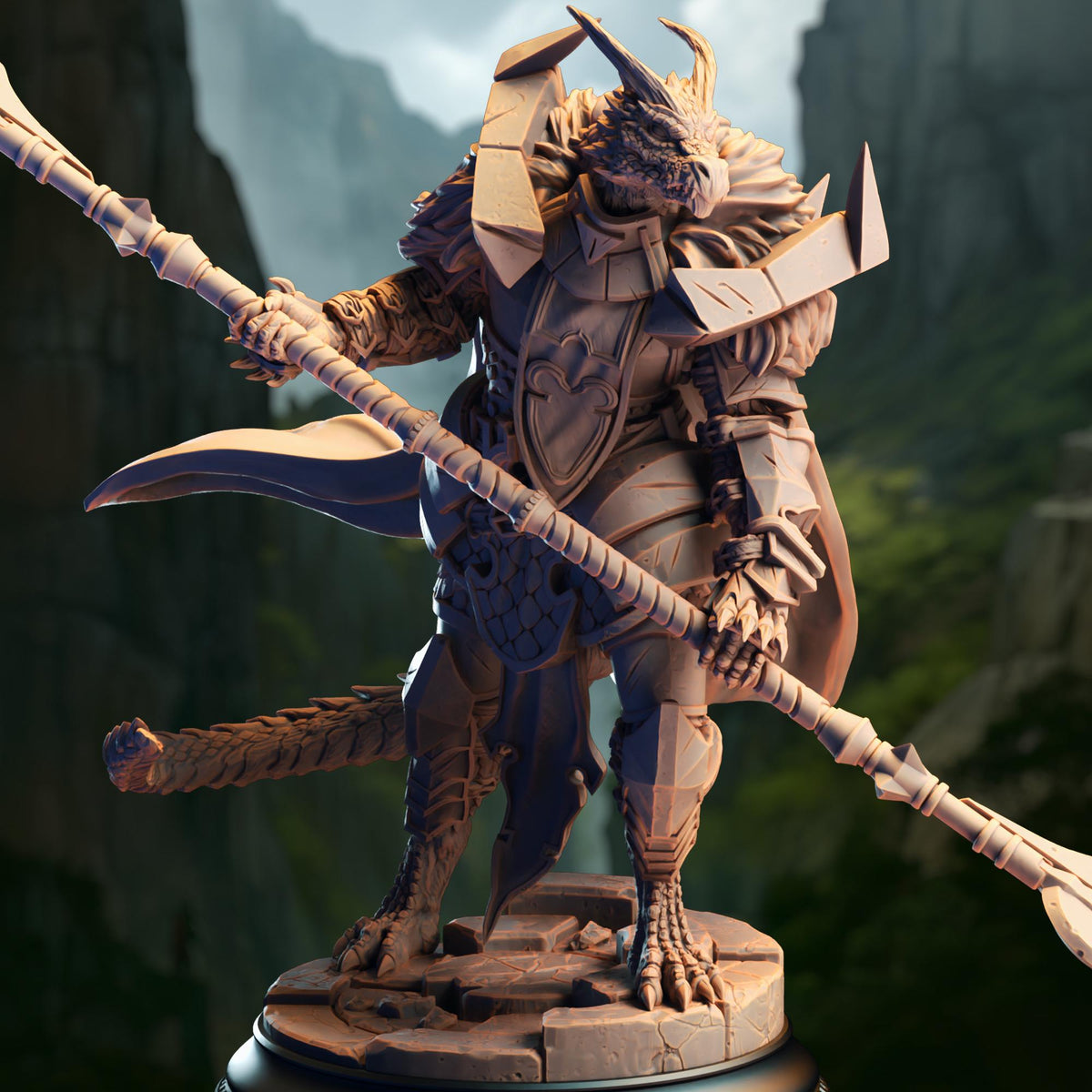 3D Printed Silver Dragonborn Paladin by DM Stash