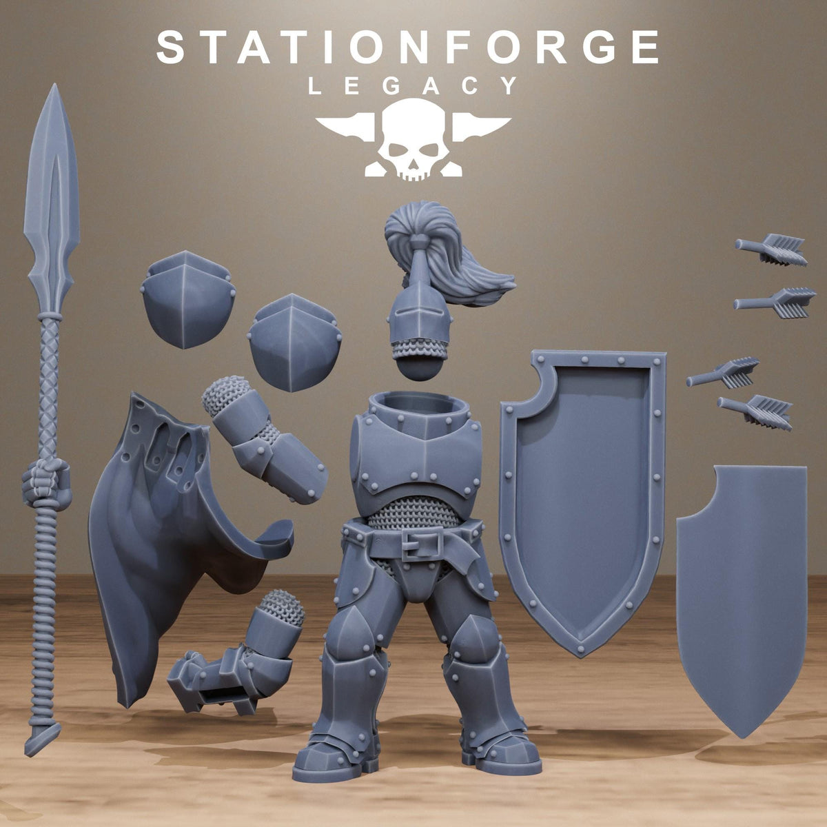 3D Printed Solaris Spearmen x10 by StationForge Miniatures
