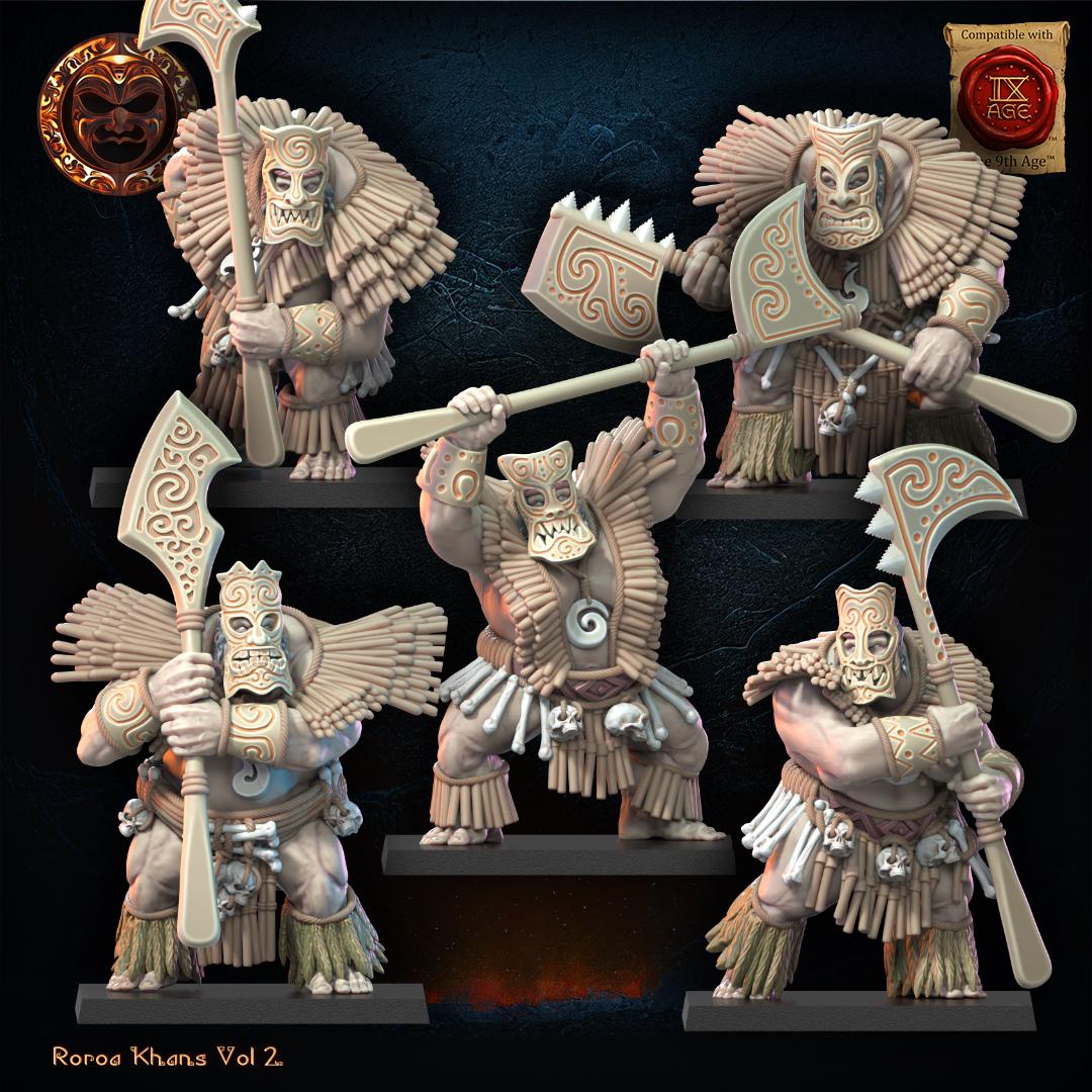 3D Printed Roroa Khans Tiki Regiment x10 by Lost Kingdom Miniatures
