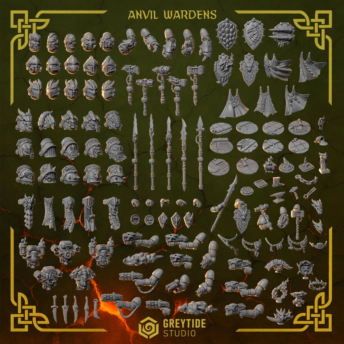 3d Printed Anvil Wardens Hellfire Guns x6 by Greytide Studio