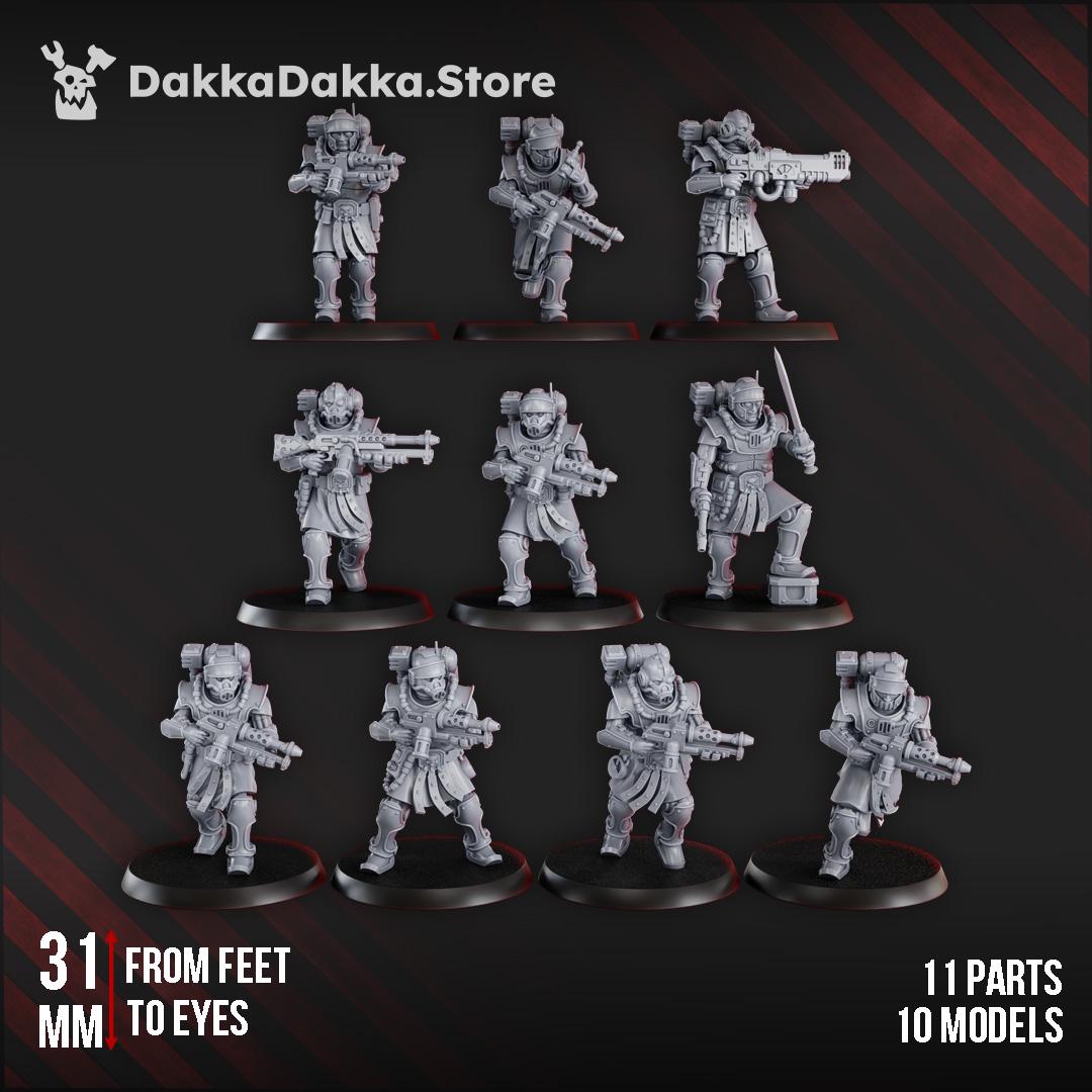 3D Printed Satellitum Mechguards Squad x10 by DakkaDakka Mininatures