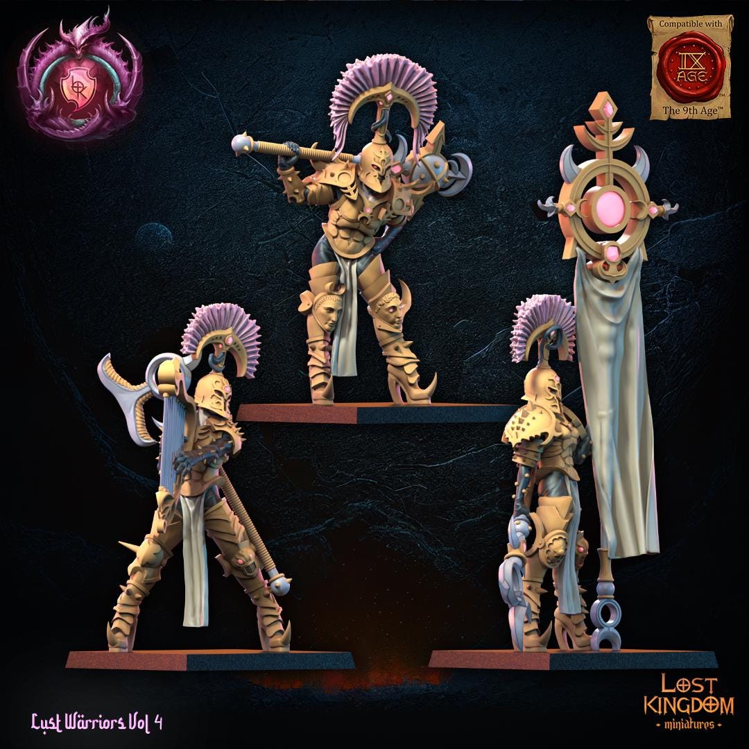 3D Printed Lust Chosen Command Group by Lost Kingdom Miniatures