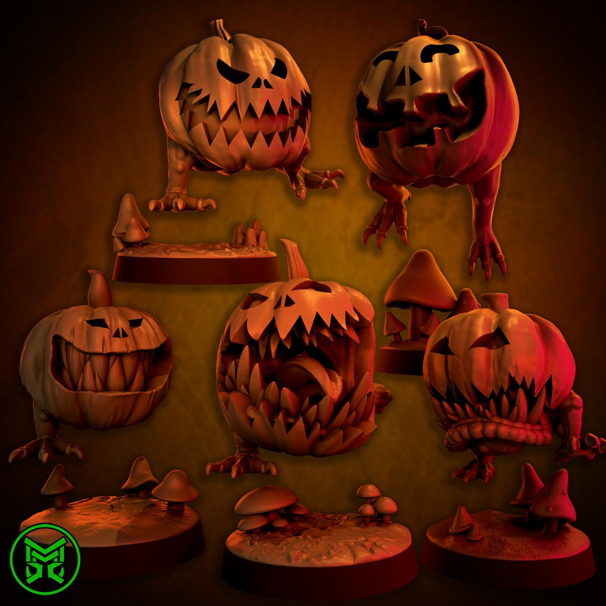 3d Printed Halloween Chompaz x5 by Mekka Miniatures