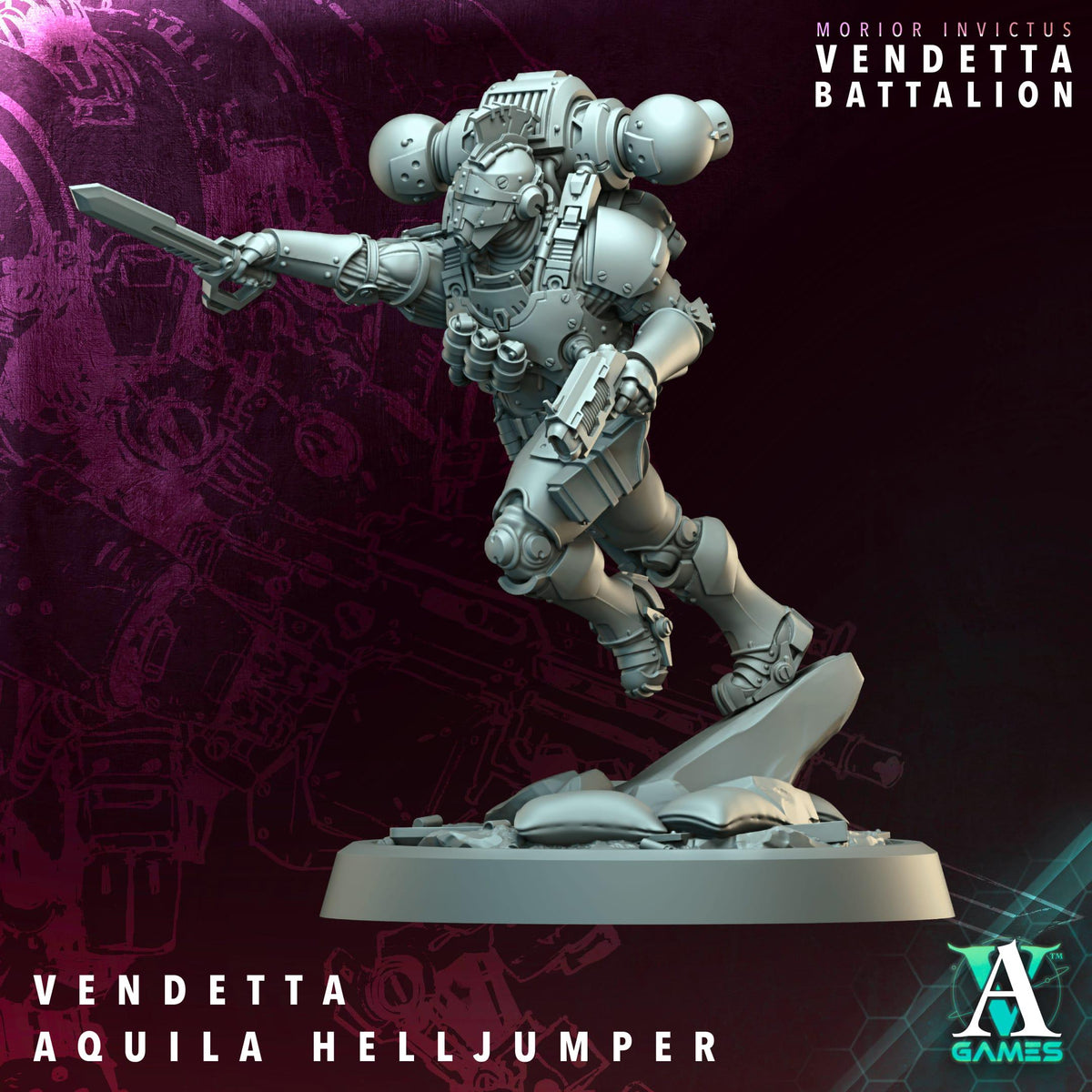 3D Printed Vendetta Aquilla Helljumper by Archvillain Games