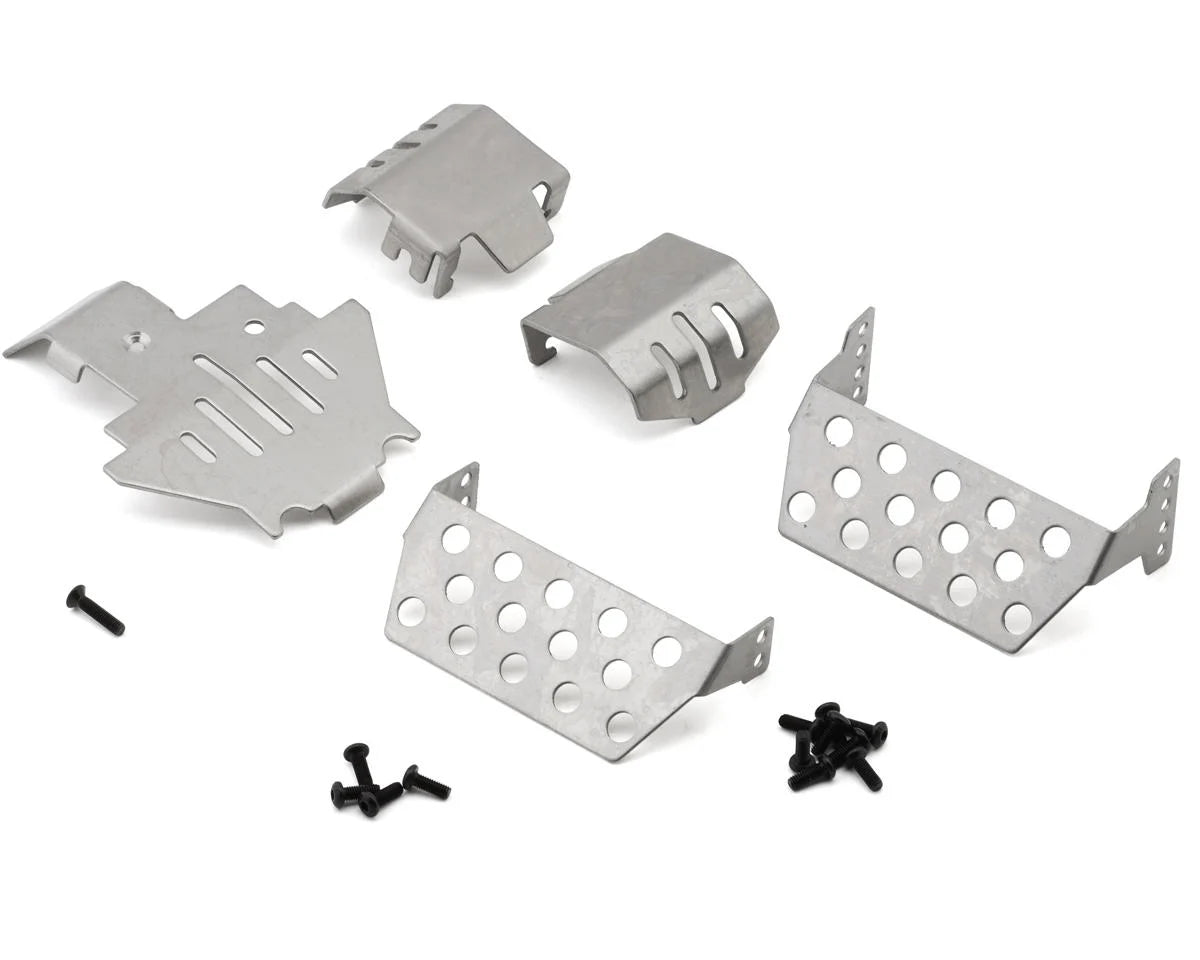 Injora INJCRAW18332_ALL Stainless Steel Skid Plate & Axles Armor for Traxxas® TRX-4