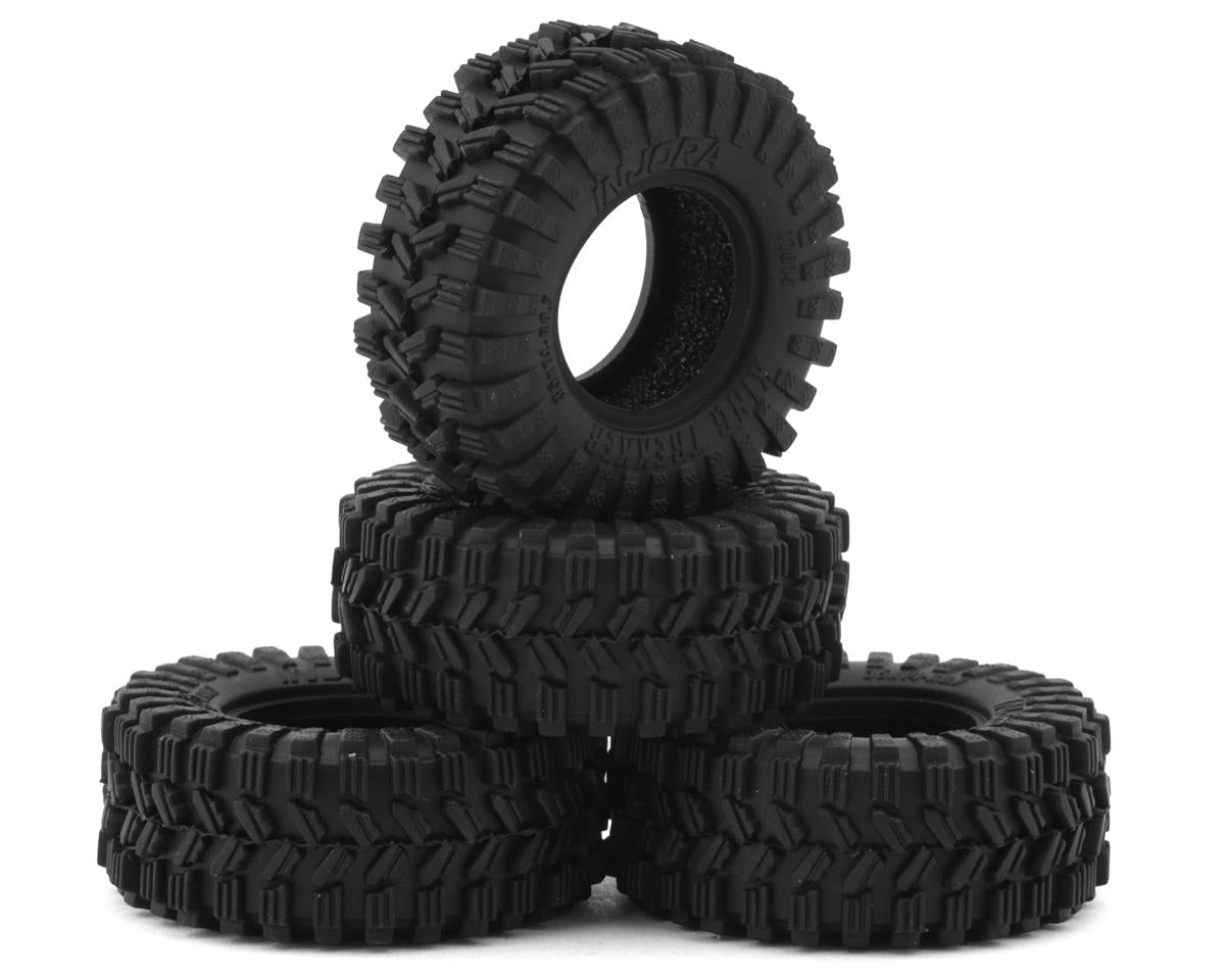 Injora INJT7014 0.7" King Trekker Micro Rock Crawler Tires (4) (35mm OD) (S5) w/Foam Inserts