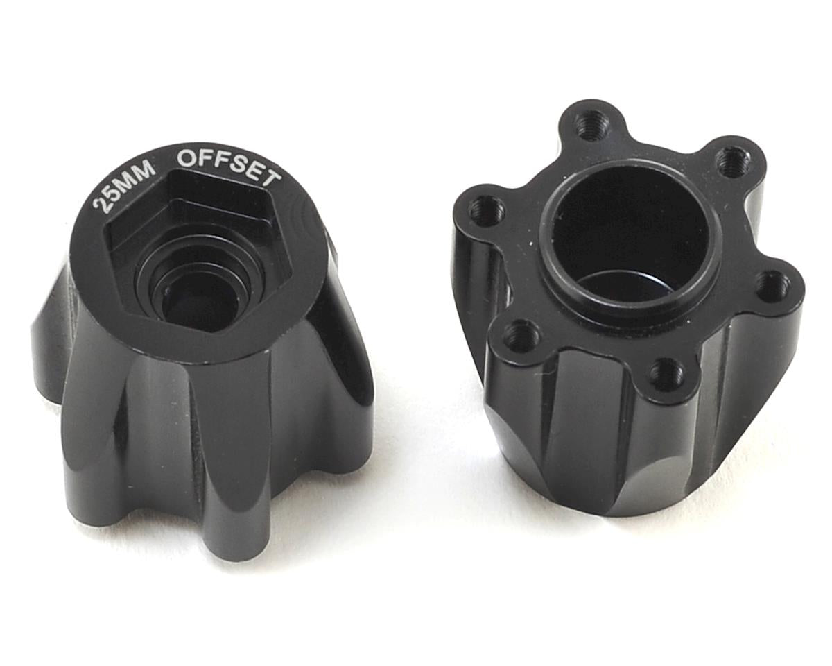 JConcepts 2401 Tribute 12mm Aluminum Hex Adaptor (Black) (2) (25mm Offset)
