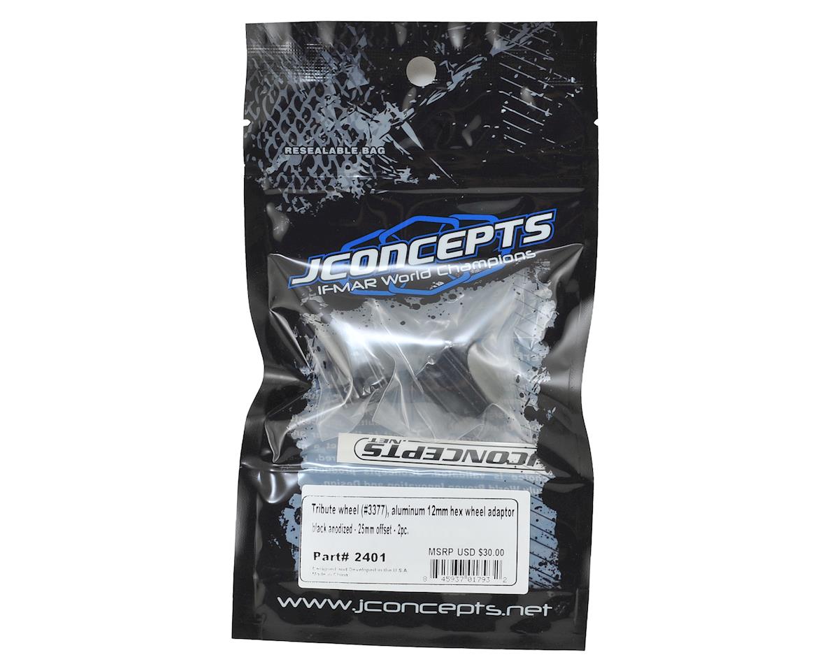 JConcepts 2401 Tribute 12mm Aluminum Hex Adaptor (Black) (2) (25mm Offset)