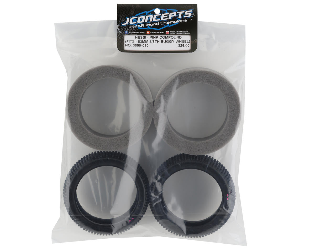 JConcepts Nessi 4.0" 1/8th Buggy Tires (2) (Pink) 3099-010