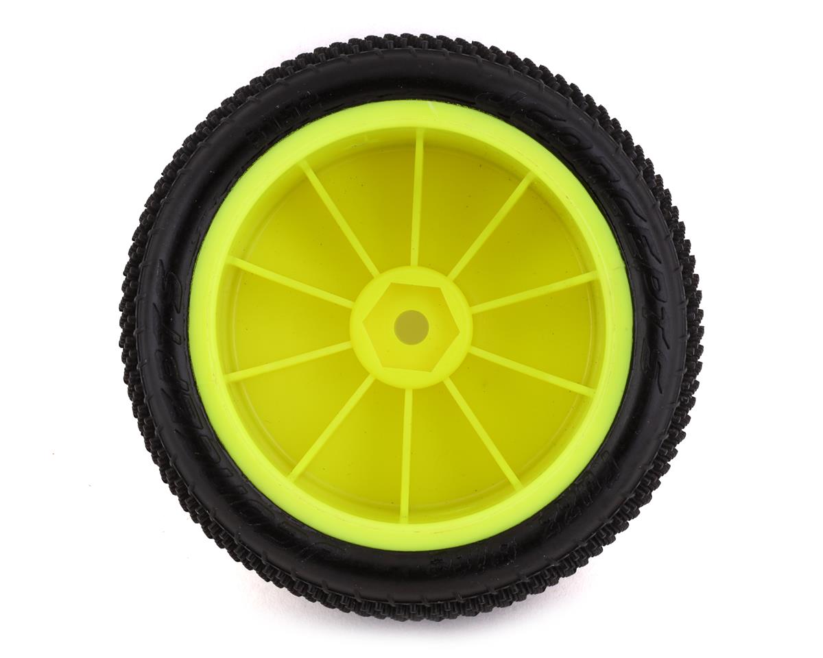 JConcepts 3152-201021 Fuzz Bite LP 2.2" Pre-Mounted Rear Buggy Carpet Tires (Yellow) (2) (Pink) w/12mm Hex