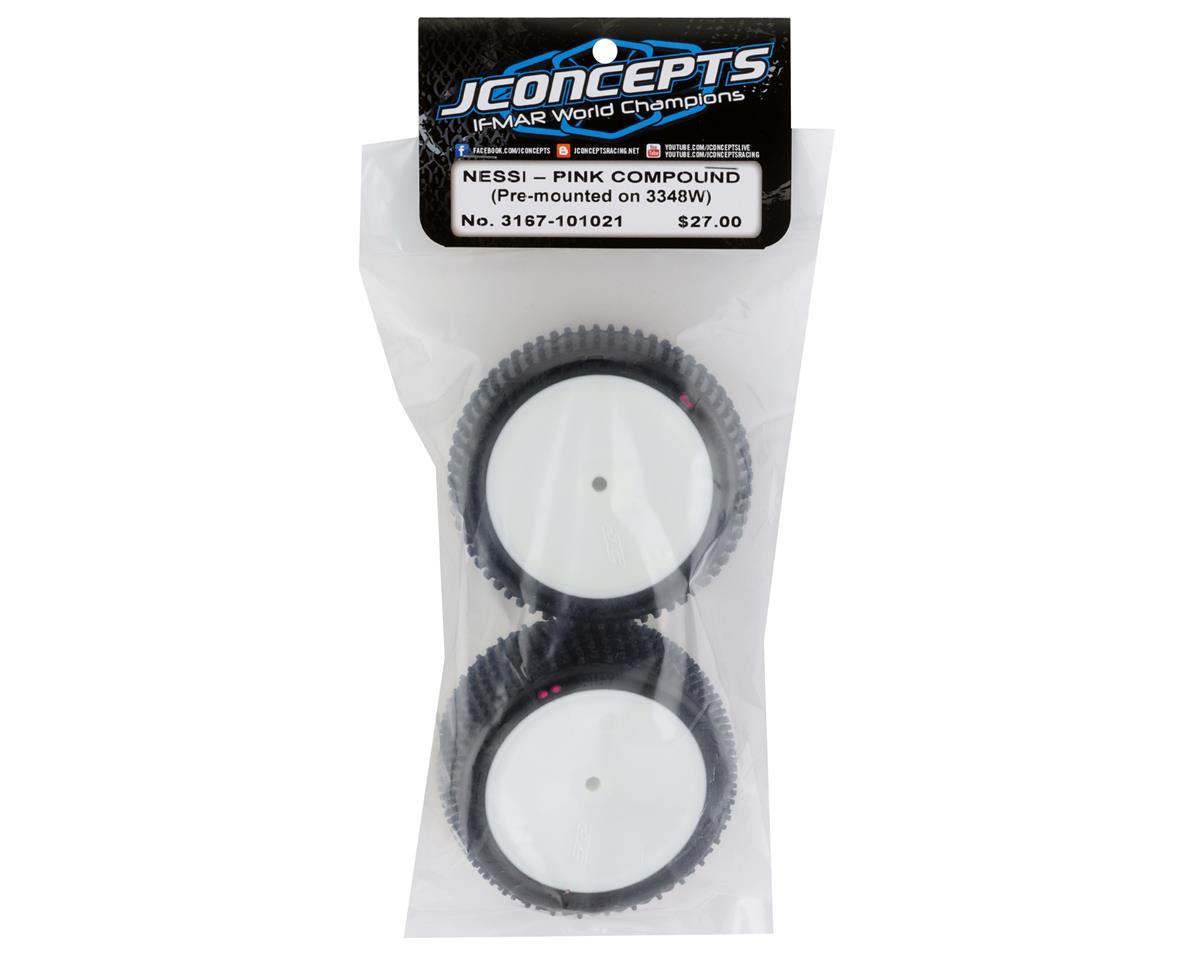 JConcepts 3167-101021 Nessi 2.2" Pre-Mounted Rear Buggy Carpet Tires (White) (2)