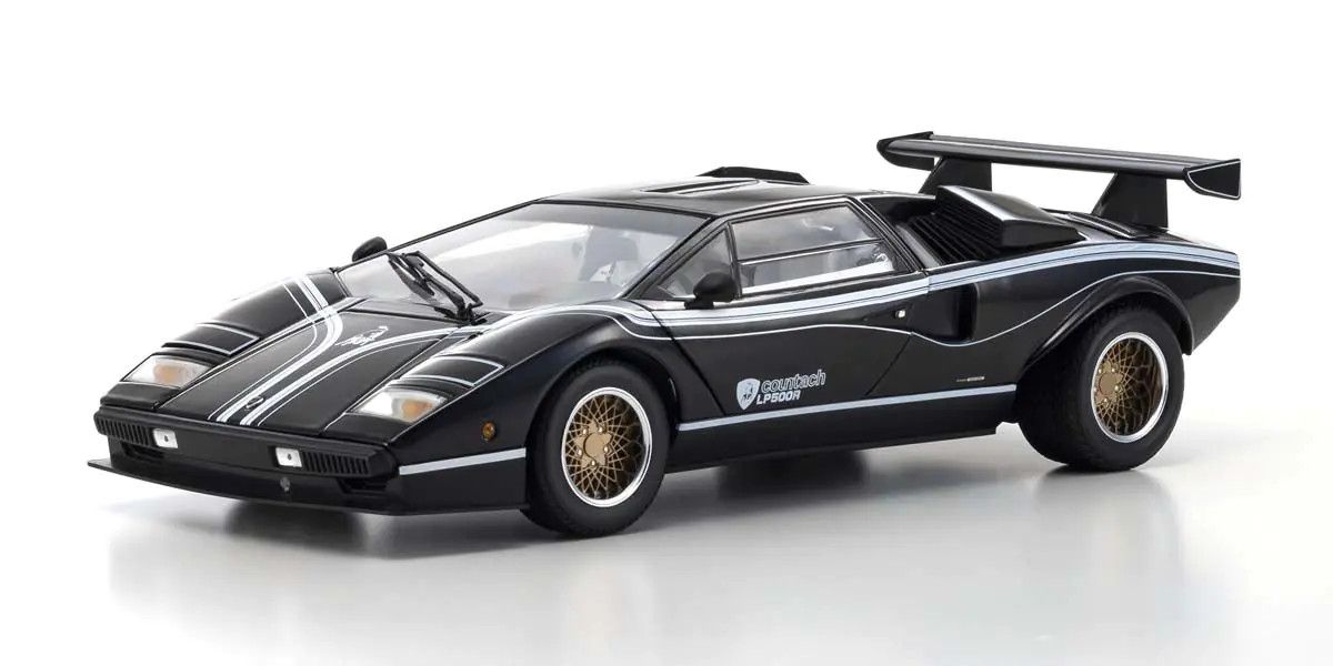 KYOSHO KYO08320C 1/18 Scale Lamborghini Countach LP500R Black Model Diecast Car