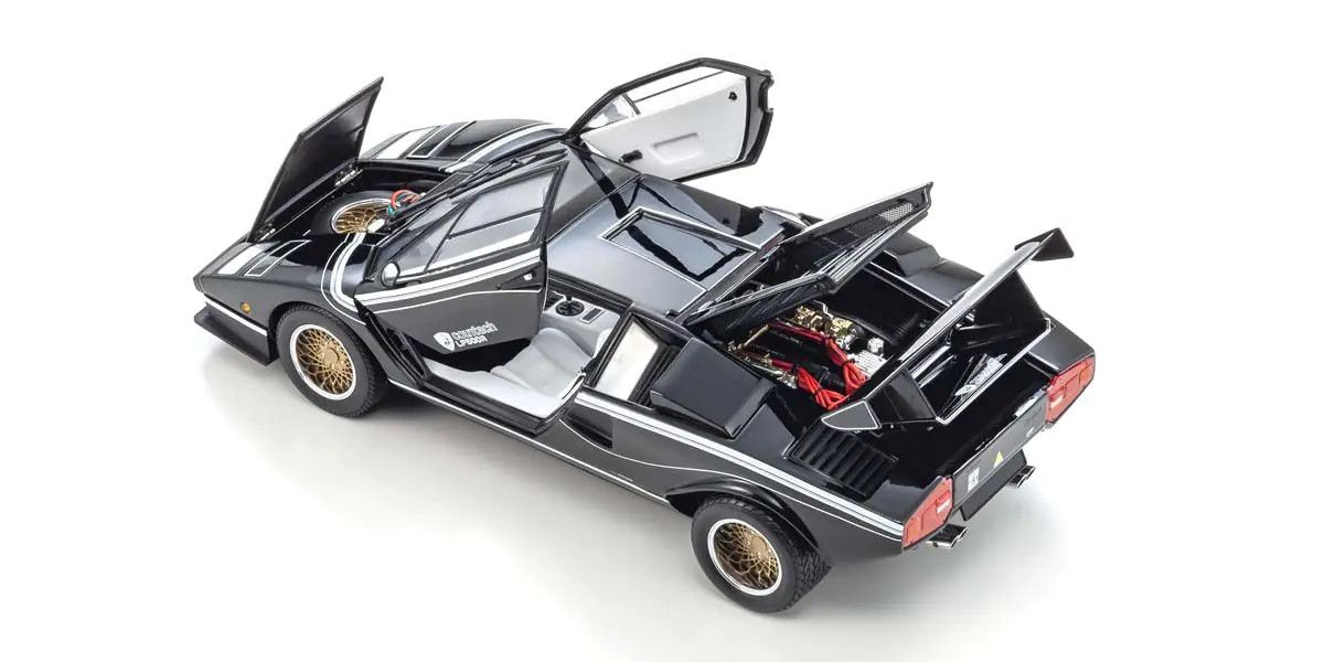 KYOSHO KYO08320C 1/18 Scale Lamborghini Countach LP500R Black Model Diecast Car