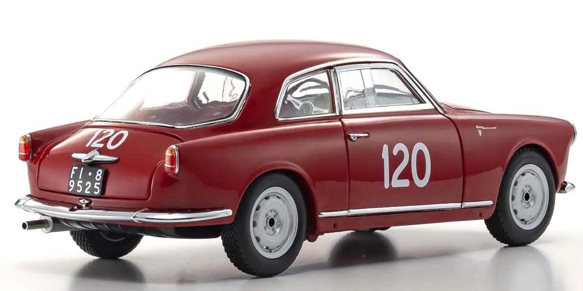 KYOSHO KYO08957A 1/18 Scale Alfa Romeo Giulietta SV Mille Miglia 1956 #120 Model Diecast Car
