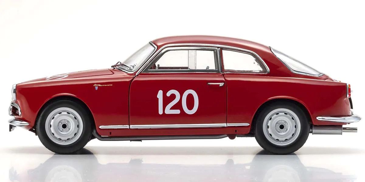 KYOSHO KYO08957A 1/18 Scale Alfa Romeo Giulietta SV Mille Miglia 1956 #120 Model Diecast Car