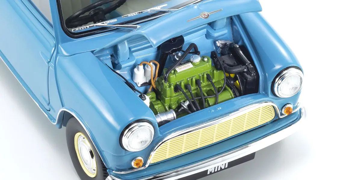 KYOSHO KYO08964BL 1/18 Scale Morris Mini Minor Clipper Blue Model Diecast Car