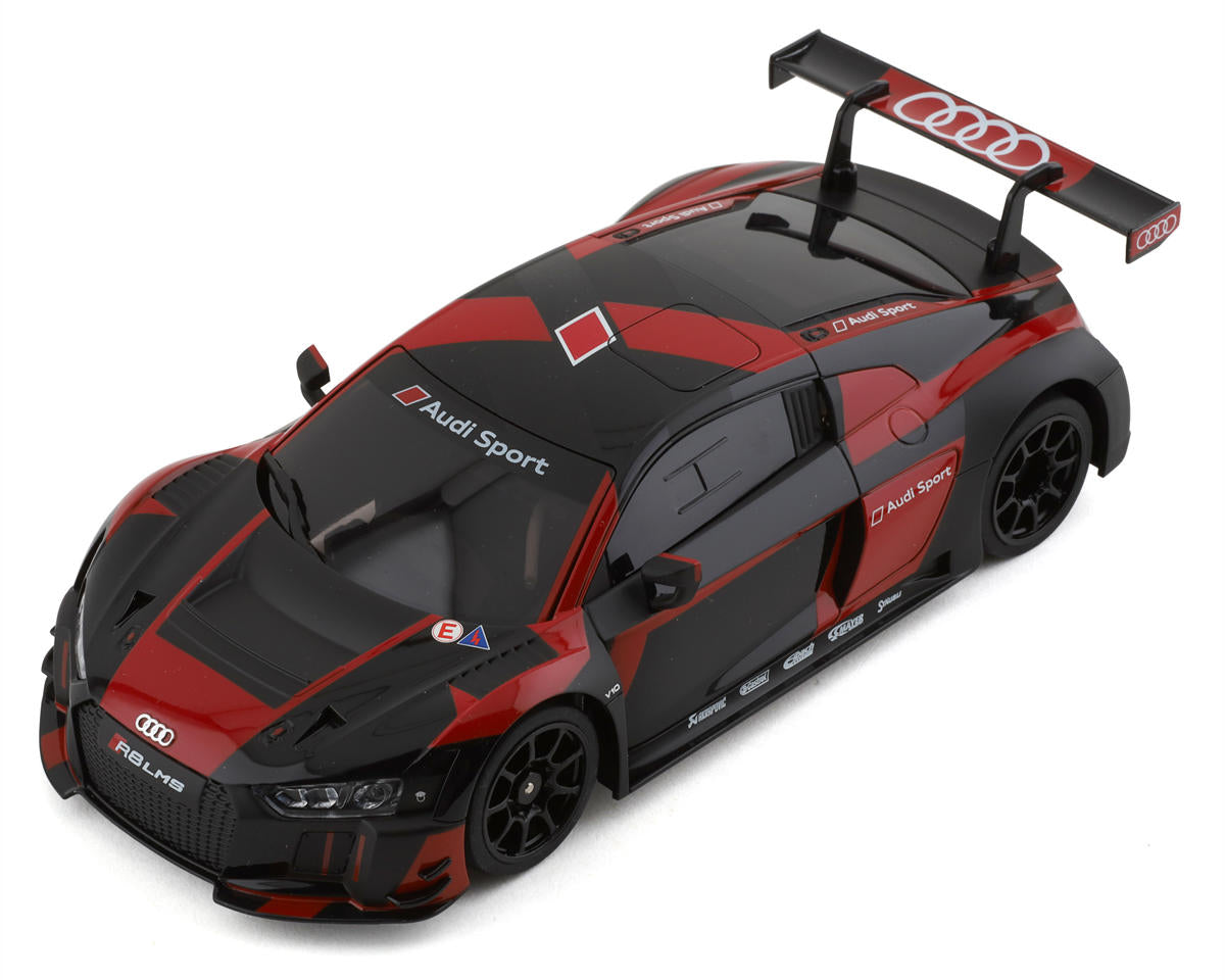 Kyosho KYO32344BKR MR-03 RWD Mini-Z ReadySet con cuerpo Audi R8 2016 LMS con radio de 2,4 GHz (negro/rojo)