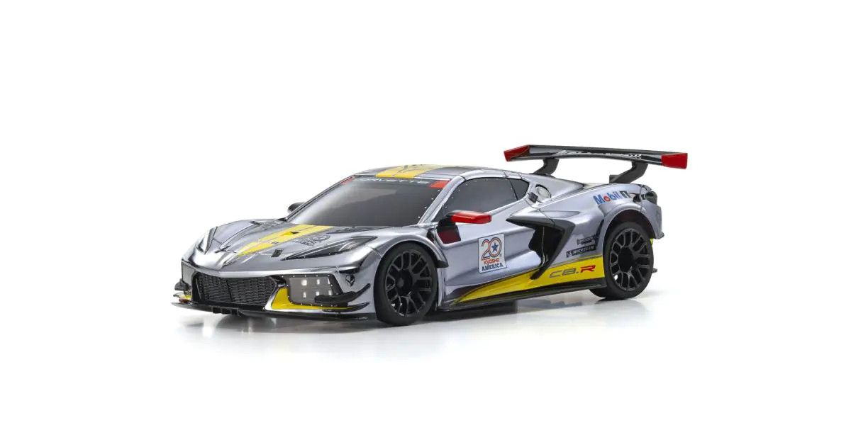 KYOSHO 32356CRY Mini-Z RWD MR-04 readyset Chevrolet Corvette C8.R Chrome/Yellow Kyosho America 20th Anniversary