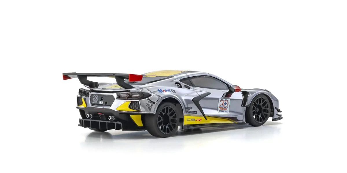 KYOSHO 32356CRY Mini-Z RWD MR-04 readyset Chevrolet Corvette C8.R Chrome/Yellow Kyosho America 20th Anniversary