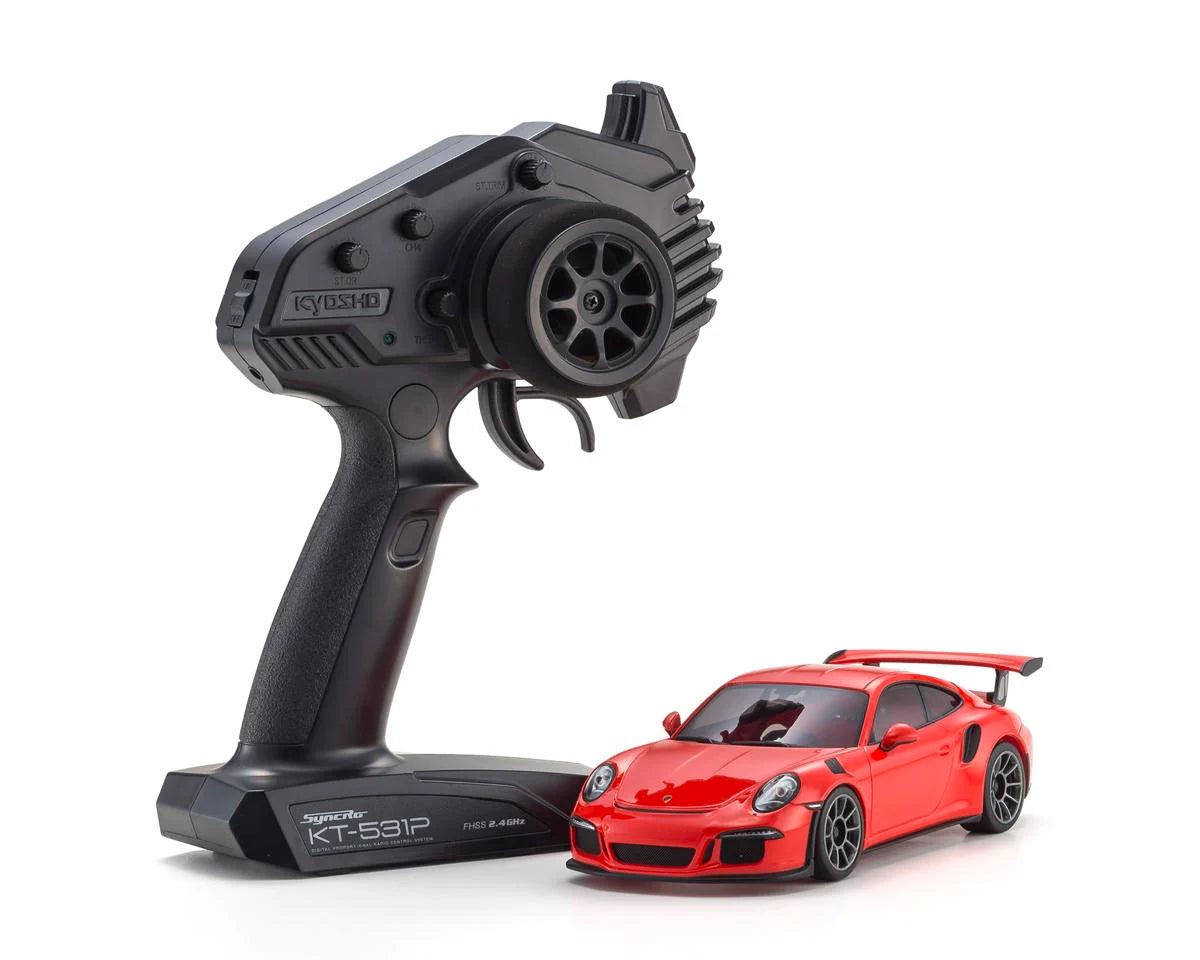 Kyosho 32358OR MR-04 RWD Mini-Z ReadySet w/Porsche 911 GT Body (Red) w/KT-531P 2.4GHz Radio