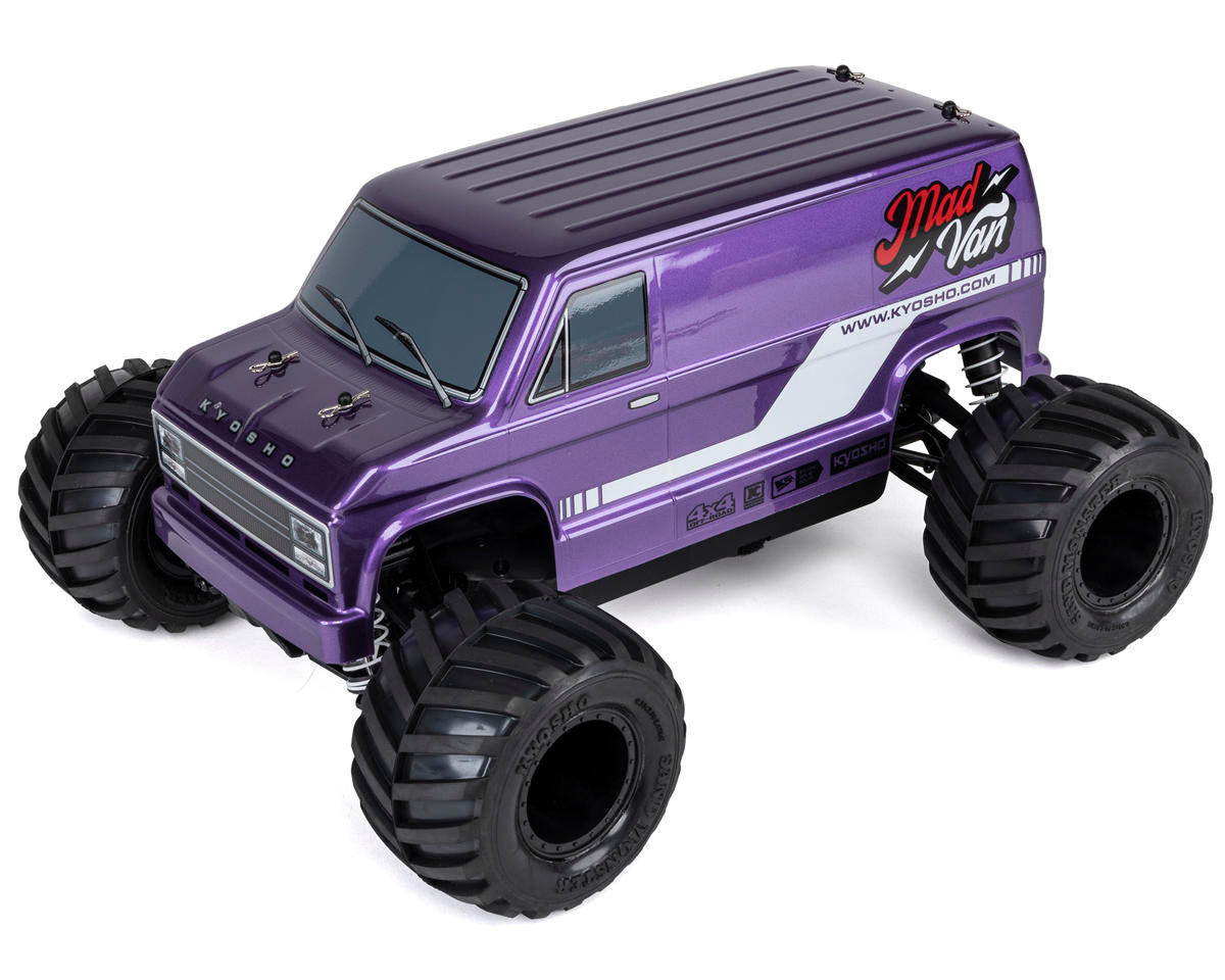Kyosho KYO34412T2 Fazer Mk2 Mad Van 1/10 4WD Readyset Monster Truck con radio de 2,4 GHz (púrpura)