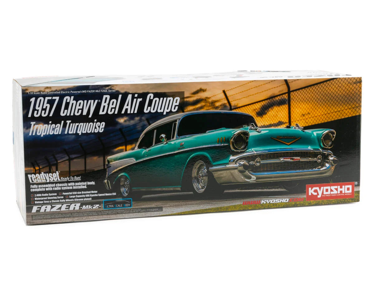 KYOSHO 34433T1C 1/10 EP 4WD Fazer Mk2 FZ02L Readyset 1957 Chevy Bel Air Coupe, Tropical Turquoise