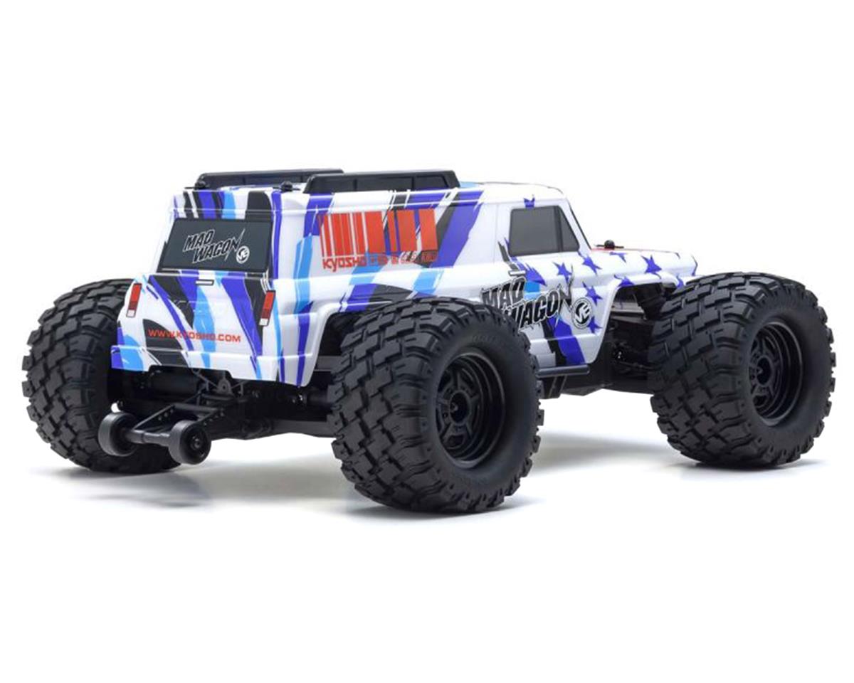 Kyosho KYO34701T2 Mad Wagon VE Camión eléctrico 4WD ReadySet escala 1/10 (azul)