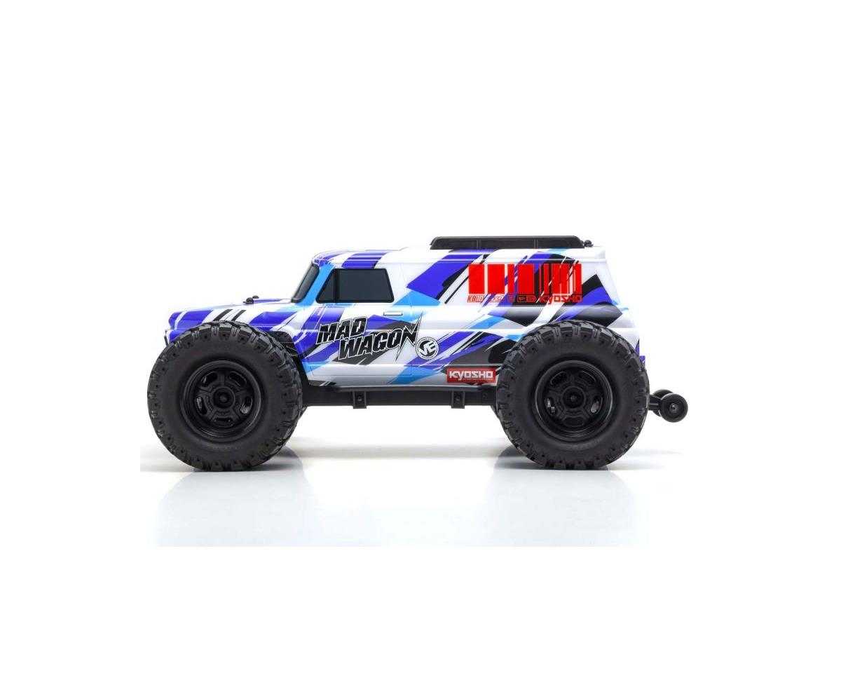 Kyosho KYO34701T2 Mad Wagon VE Camión eléctrico 4WD ReadySet escala 1/10 (azul)