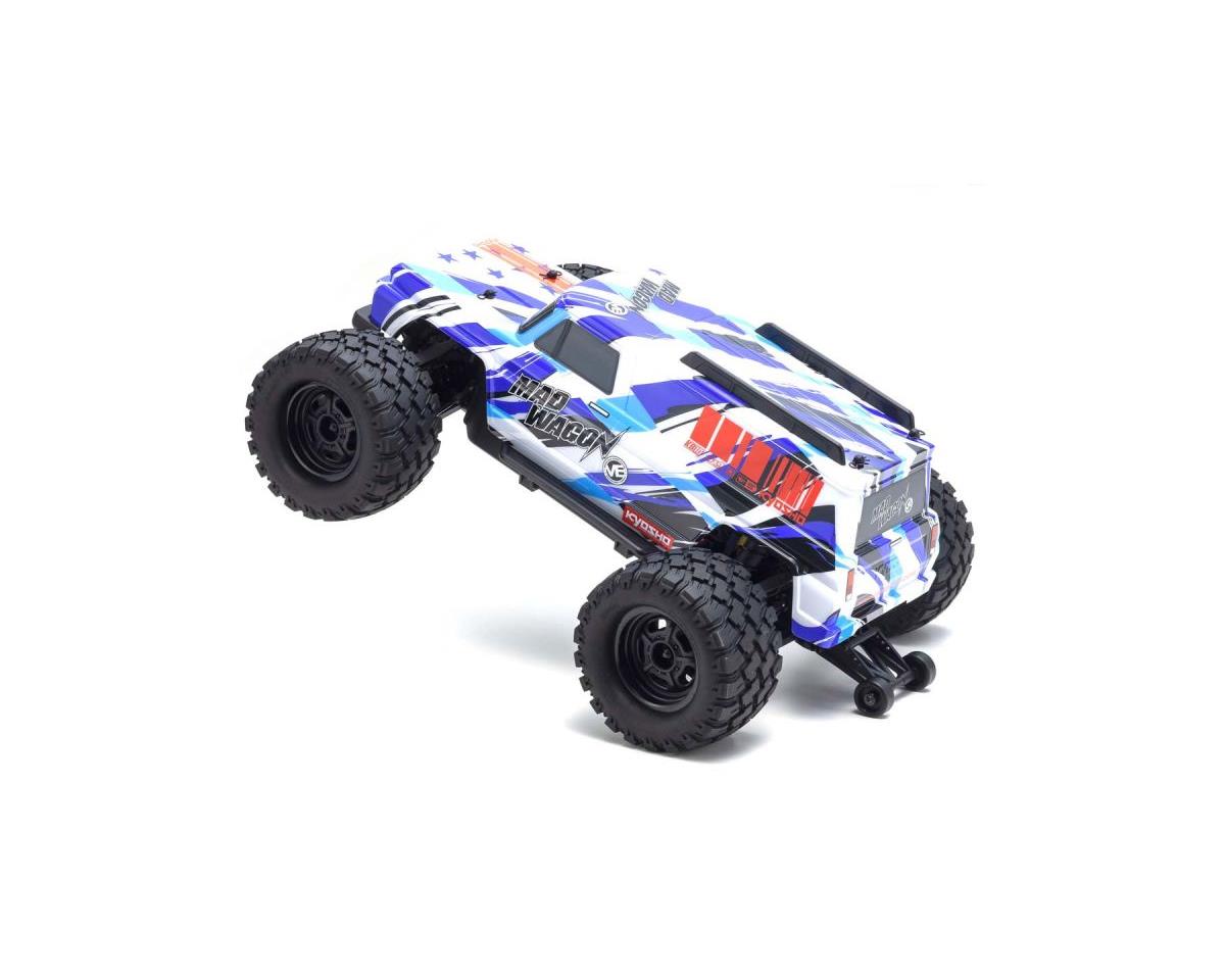 Kyosho KYO34701T2 Mad Wagon VE Camión eléctrico 4WD ReadySet escala 1/10 (azul)