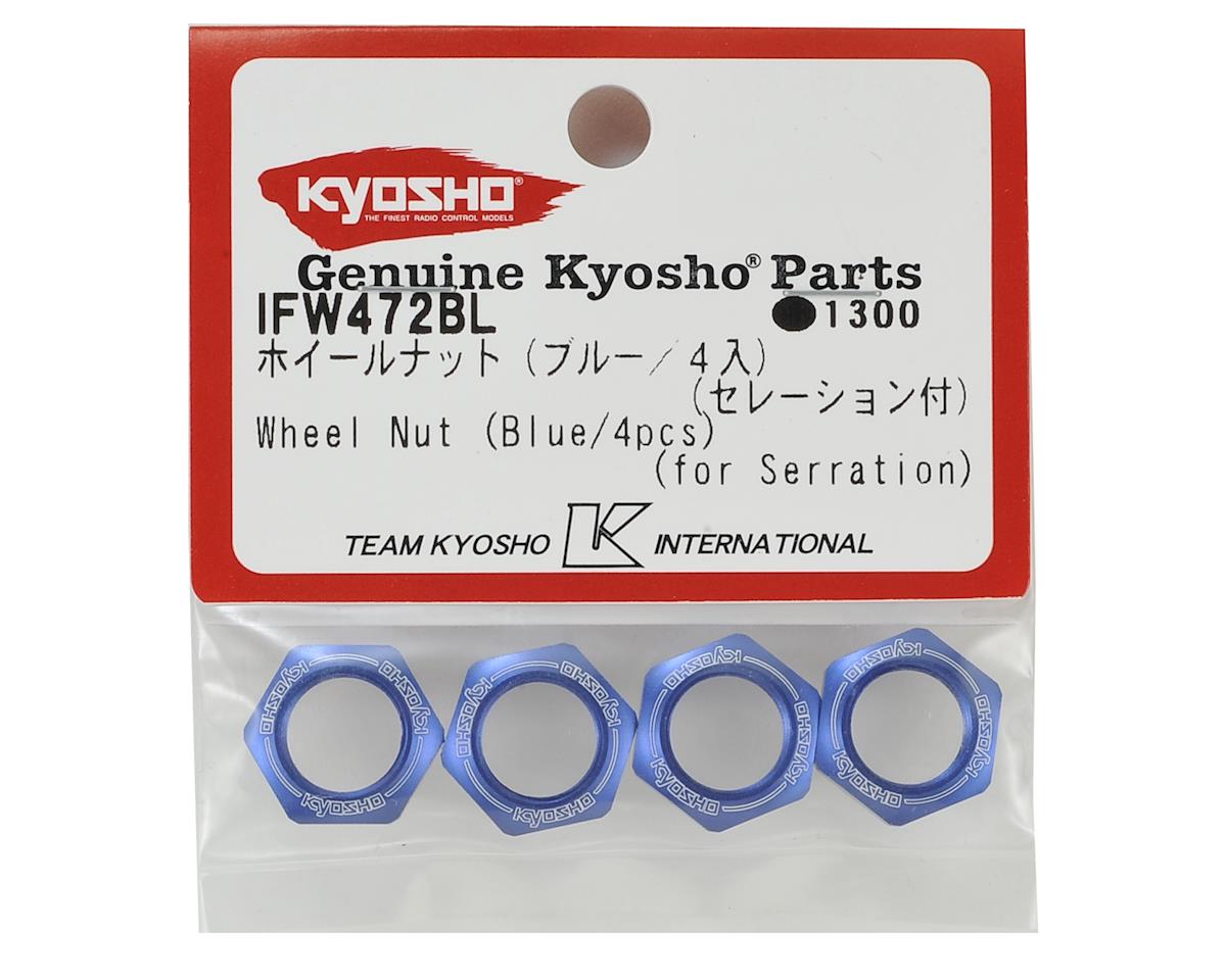 Kyosho KYOIFW472BL 17mm 1/8 Serrated Wheel Nut (Blue) (4)