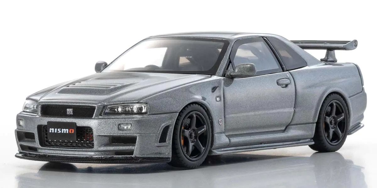 KYOSHO KYOKSR43106GR 1/43 Scale Nissan Skyline GT-R R34 NISMO Grand Touring Diecast Car (Gray)