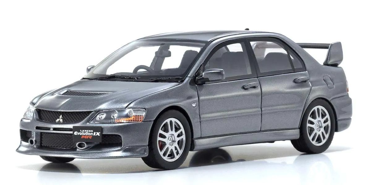 KYOSHO KYOKSR43111GR 1/43 Scale Mitsubishi Lancer Evolution IX MR, Gray Diecast Car