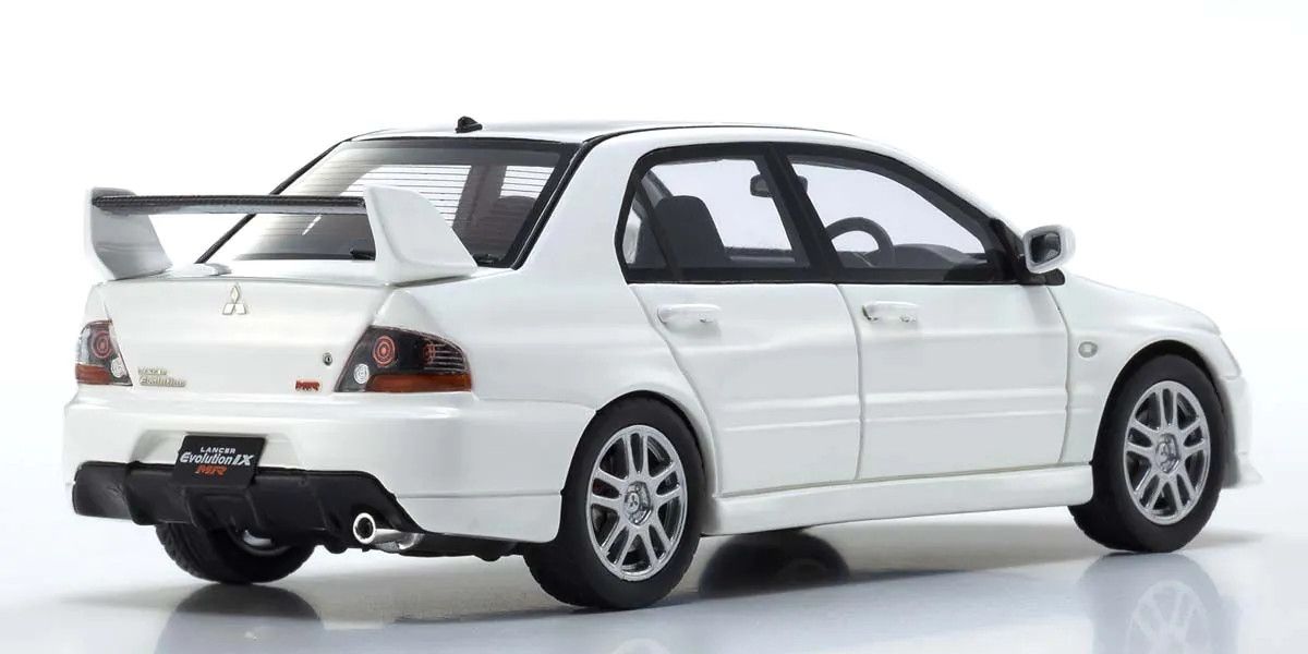 KYOSHO KYOKSR43111W 1/43 Scale Mitsubishi Lancer Evolution IX MR, White Diecast Car