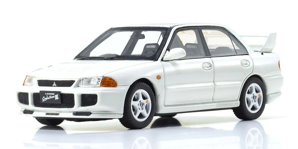 KYOSHO KYOKSR43120W Original Diecast 1/43 Mitsubishi Lancer Evolution III White