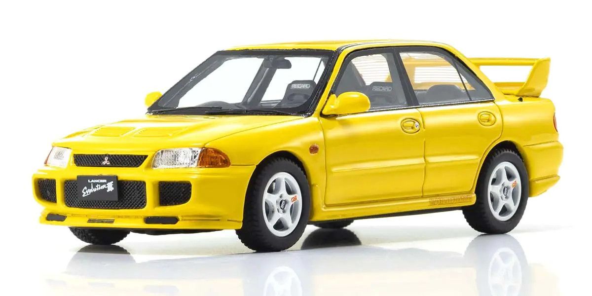 KYOSHO KYOKSR43120Y Original Diecast 1/43 Mitsubishi Lancer Evolution III Yellow